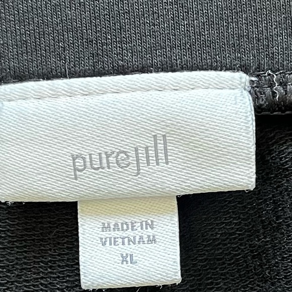 PURE JILL PULL ON SOFT PANTS W/ LEG HEM RUCHING DETAIL SIZE XL MINIMALIST COMFY - Picture 3 of 9